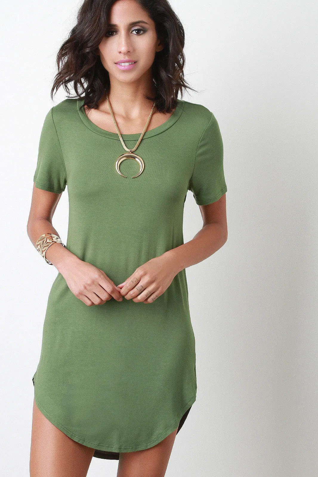 Open Back T-shirt Dress