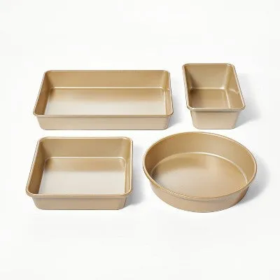 Open Box - 8pc Nonstick Bakeware Set Gold - Figmint