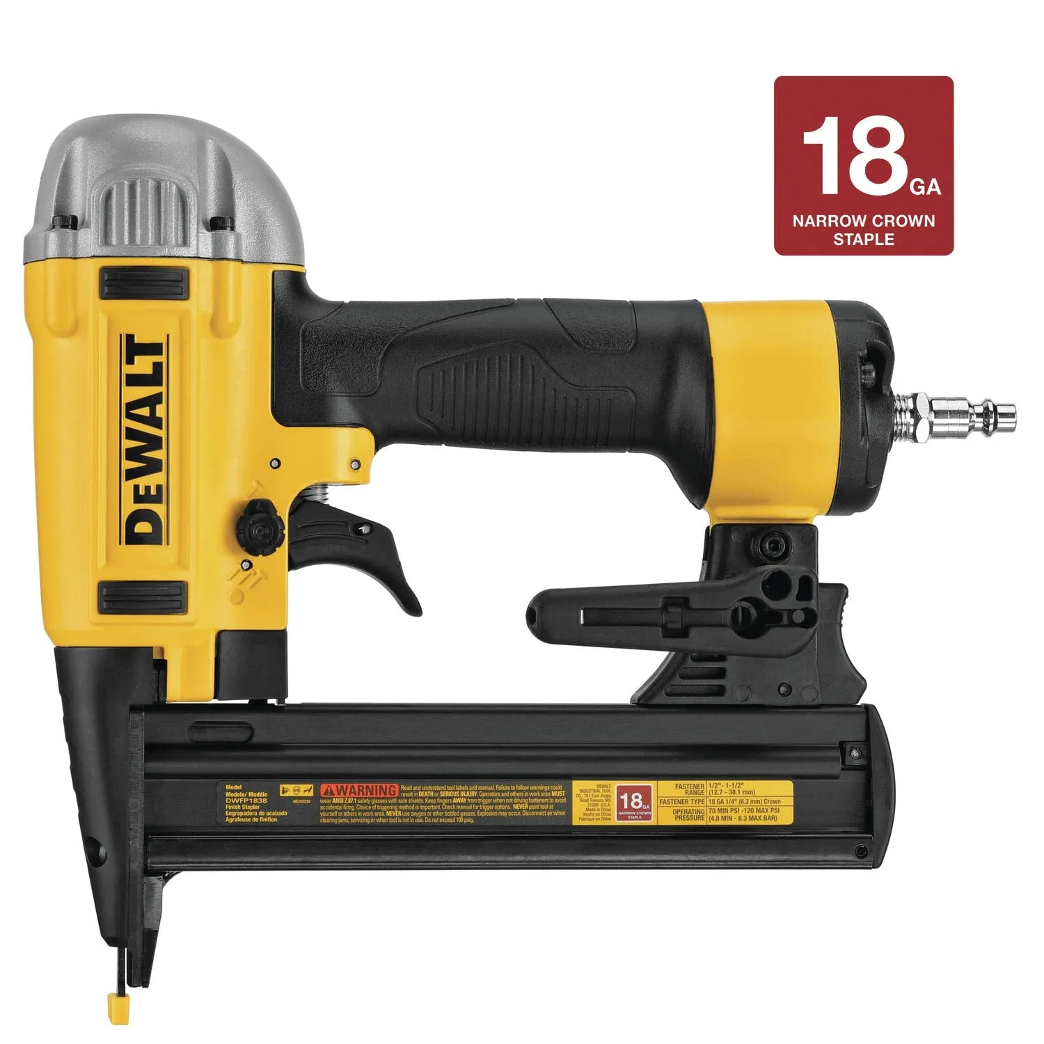 Open Box - DEWALT Pneumatic 18-Gauge 1/4 in. Crown Stapler