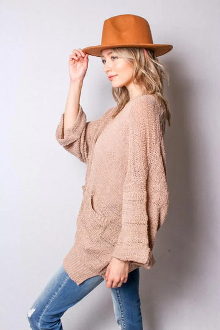 Open Front Cardigan with Pockets