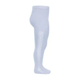 Openwork Side Warm Tights Baby Blue