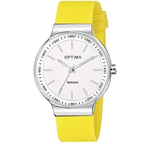 Optima Watch Men's Water Resistant Analogue Quartz Watch(yellow)