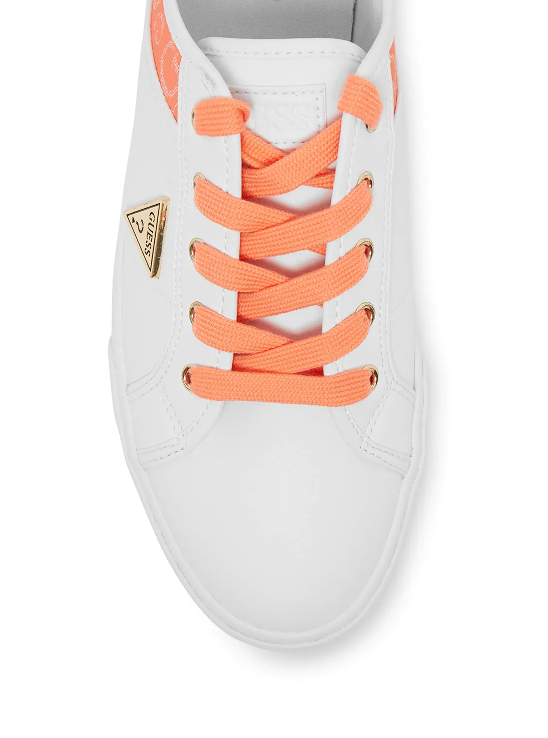 Orange White Ranks Low Top Logo Sneakers