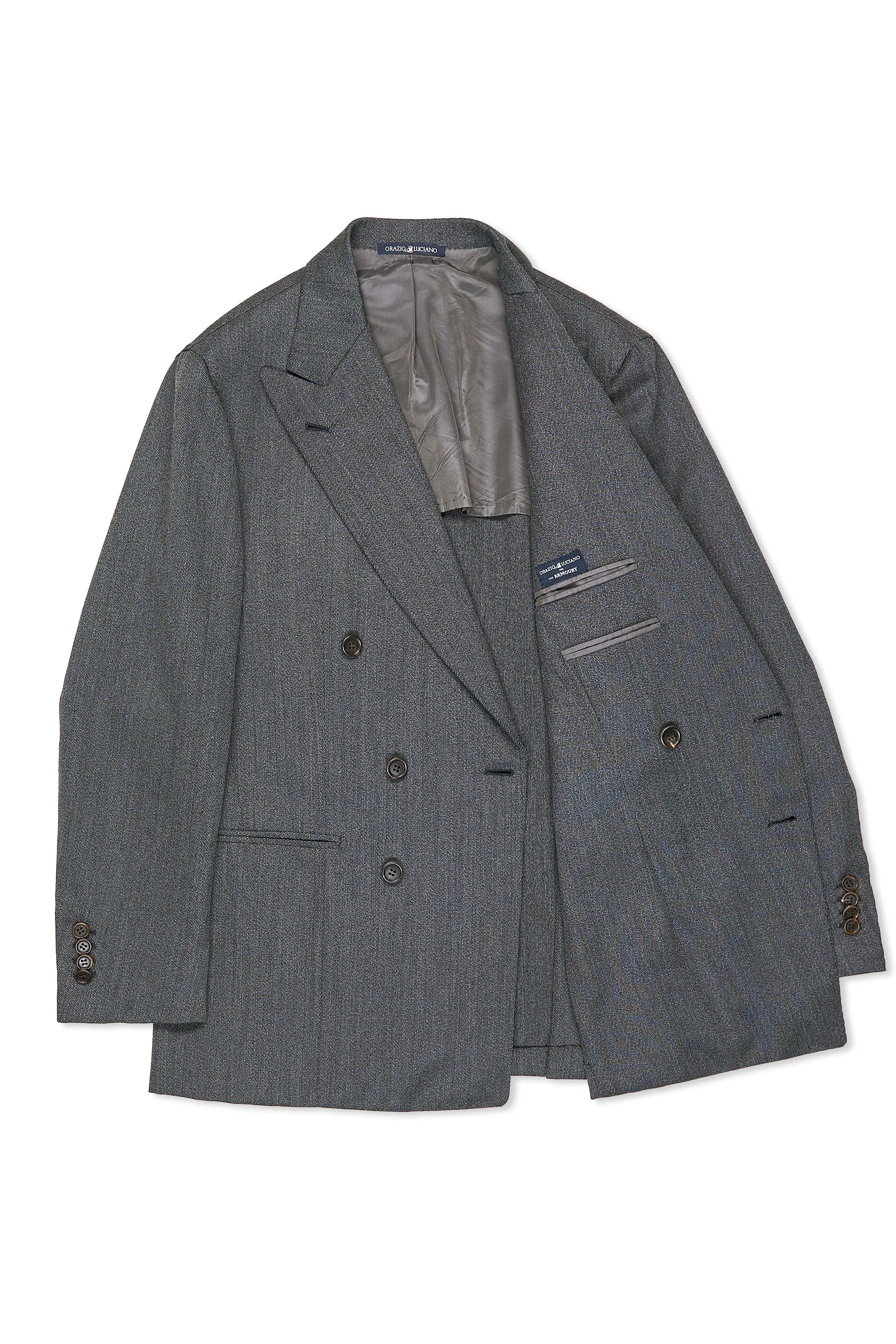 Orazio Luciano Grey Covert Wool DB Suit