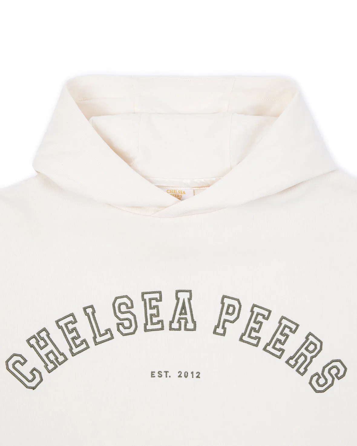 Organic Cotton Embroidered Logo Hoodie - Cream