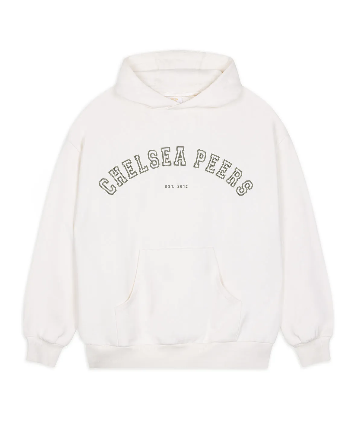 Organic Cotton Embroidered Logo Hoodie - Cream