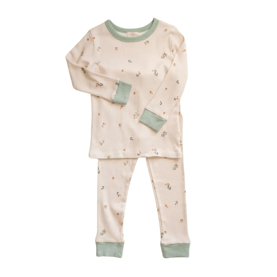 Organic Cotton Modal Rib Floral Bud Pajama Set