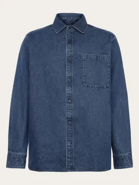 Organic Cotton Natural Indigo Denim Shirt GOTS - Dark Blue denim