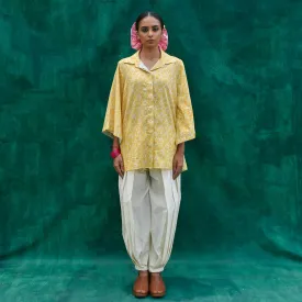 Organic Cotton Oversized Top for Women | Yellow | Printed