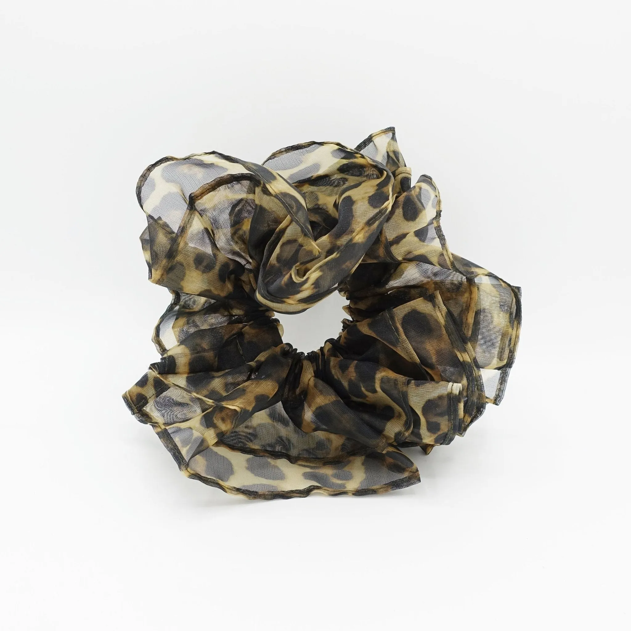 organza leopard oversized scrunchies big large hair elastic accessory for woman