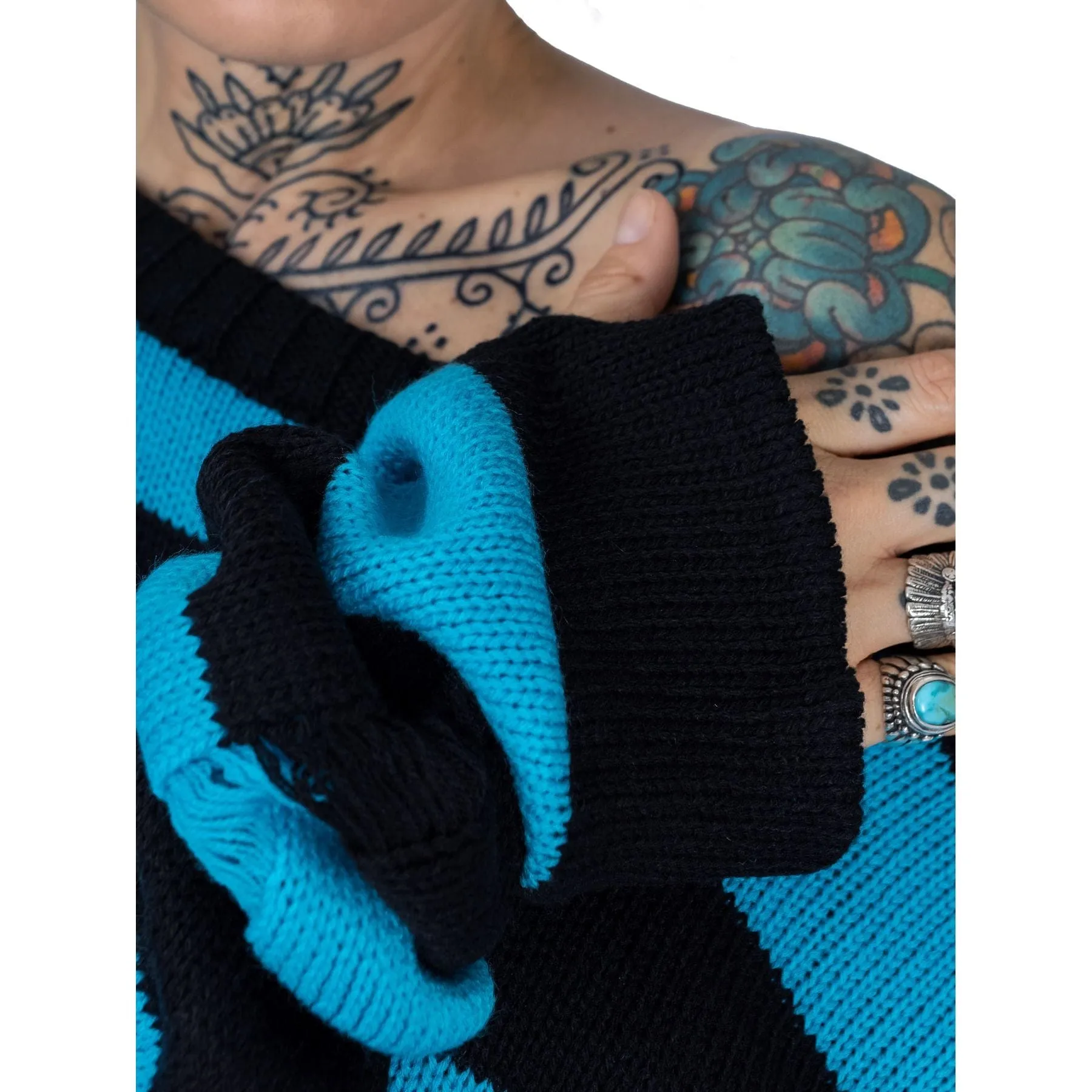 ORIANA JUMPER - BLACK/BLUE