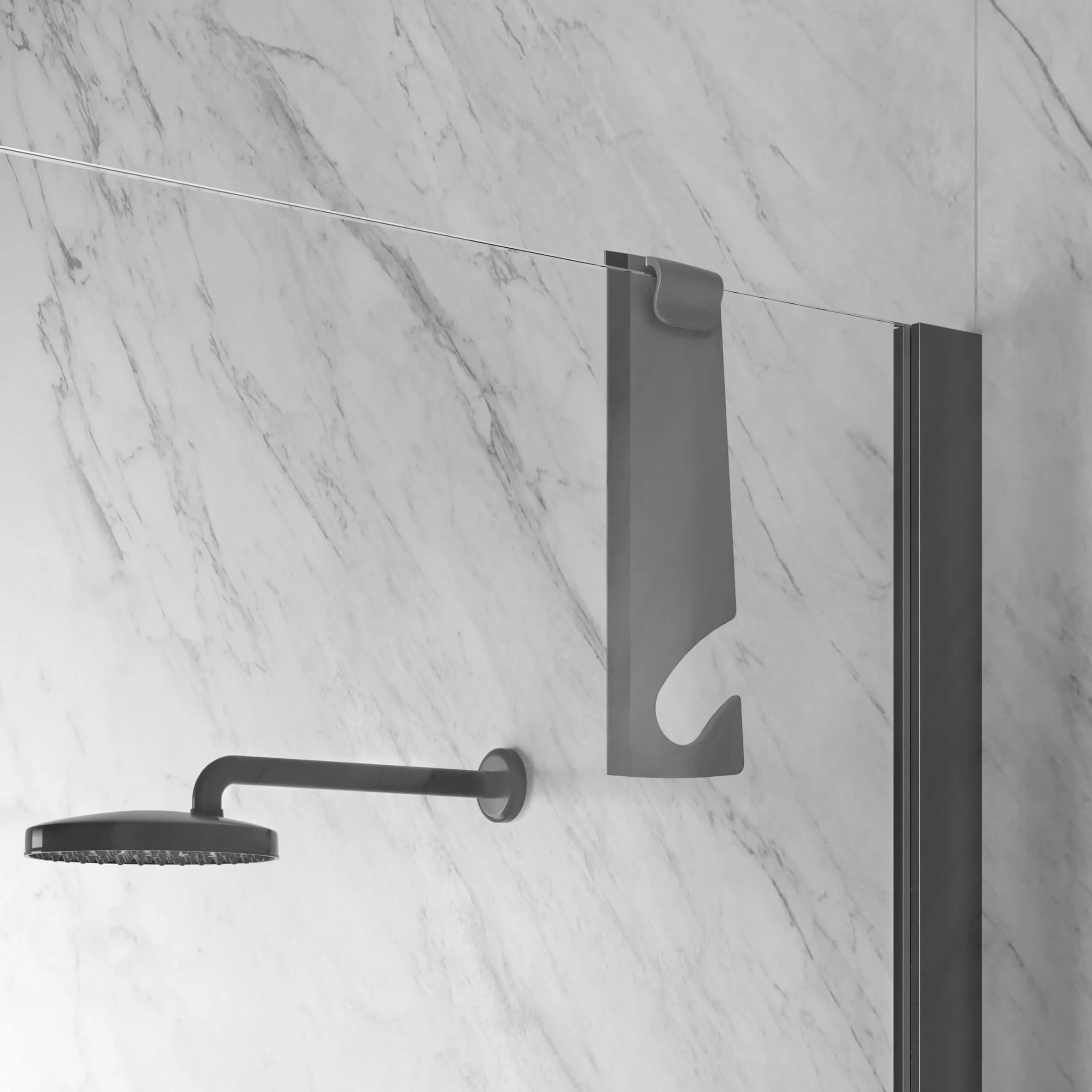 Origin Lava Shelf for Shower Rod with Squeegee Matte Black