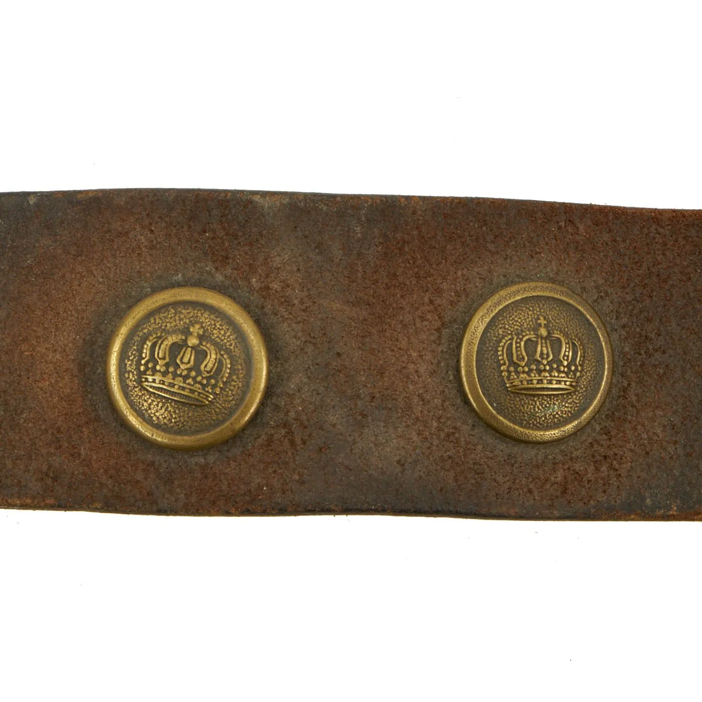 Original Imperial German WWI 1915 dated Hate Belt with Gott Mit Uns Prussian Buckle & 17 Attached Buttons