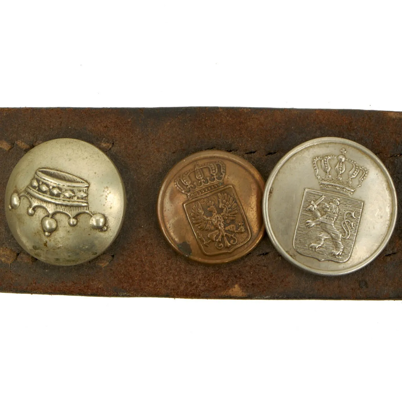 Original Imperial German WWI 1915 dated Hate Belt with Gott Mit Uns Prussian Buckle & 17 Attached Buttons