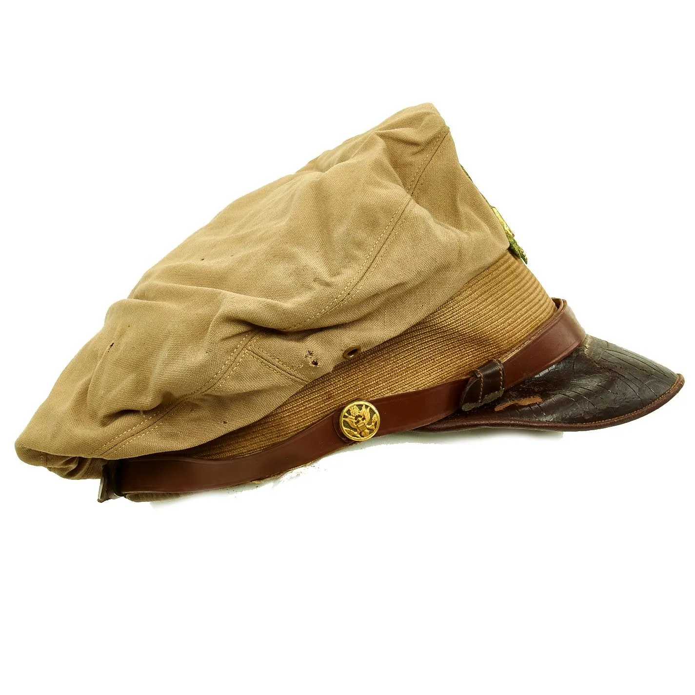 Original U.S. WWII USAAF Named Officer Summer Crush Visor Cap by Knox Fifth Avenue New York