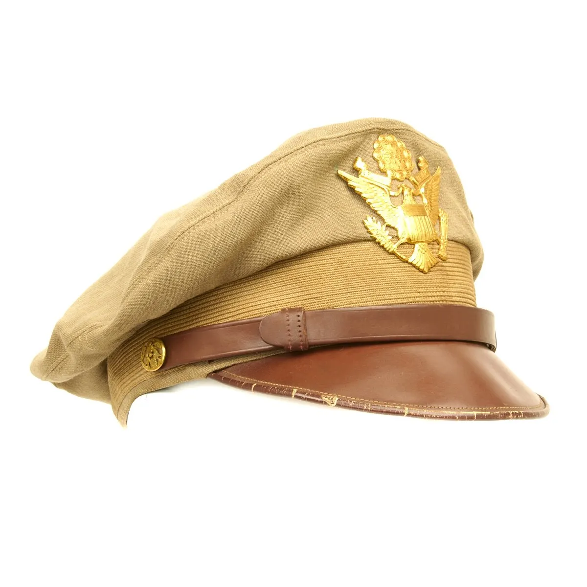 Original U.S. WWII USAAF Officer Khaki Crush Cap By Society Brand Headwear - Size 7