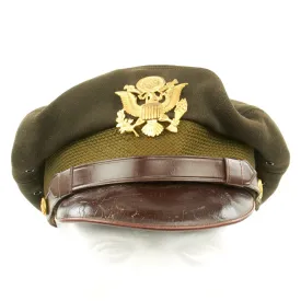 Original U.S. WWII USAAF Officer OD Green Crush Cap by Dobbs, Fifth Avenue, New York