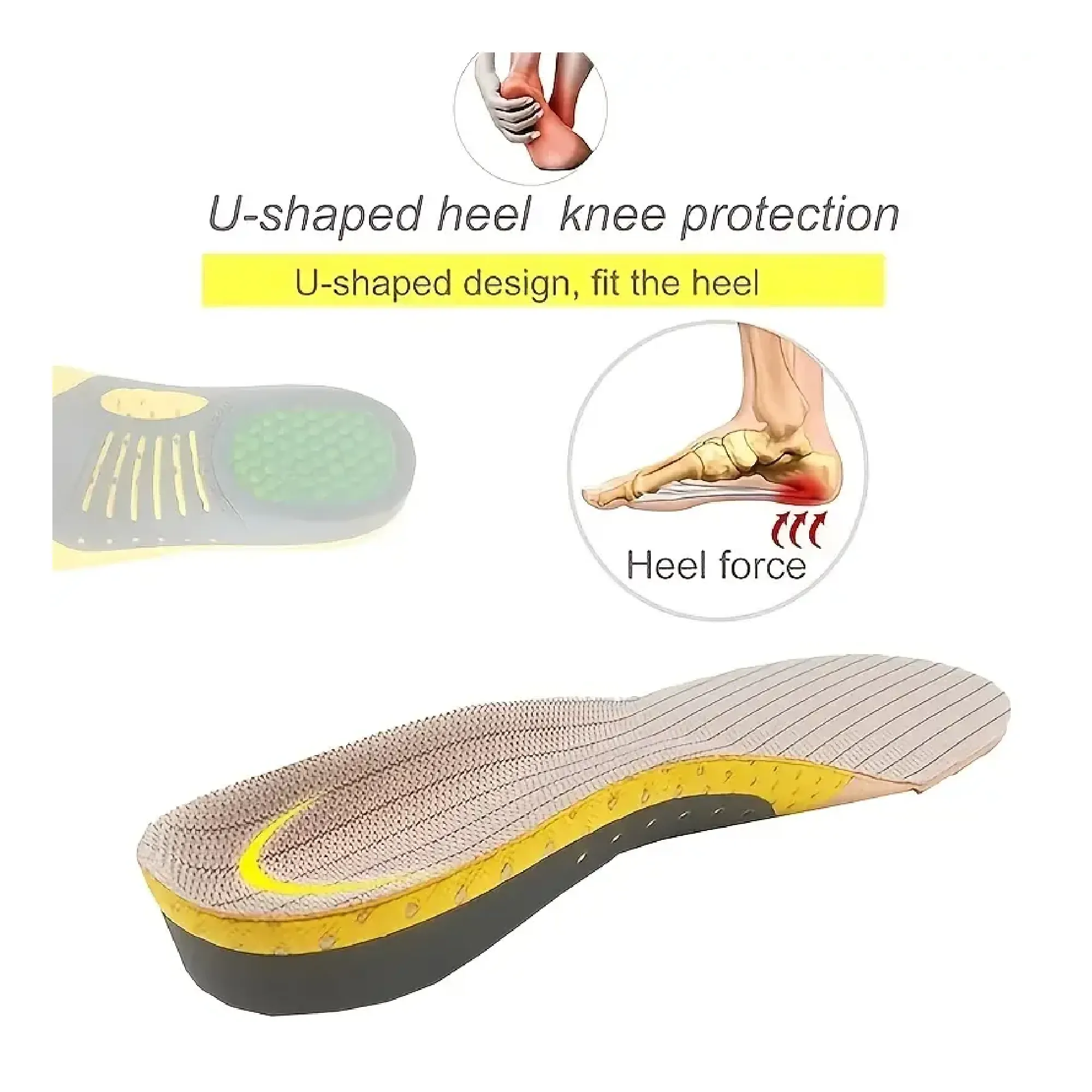 Orthopedic Insoles With Arch Support And Shock-Absorbing Heel For Flat Feet, Pronation, And Plantar Fasciitis Relief