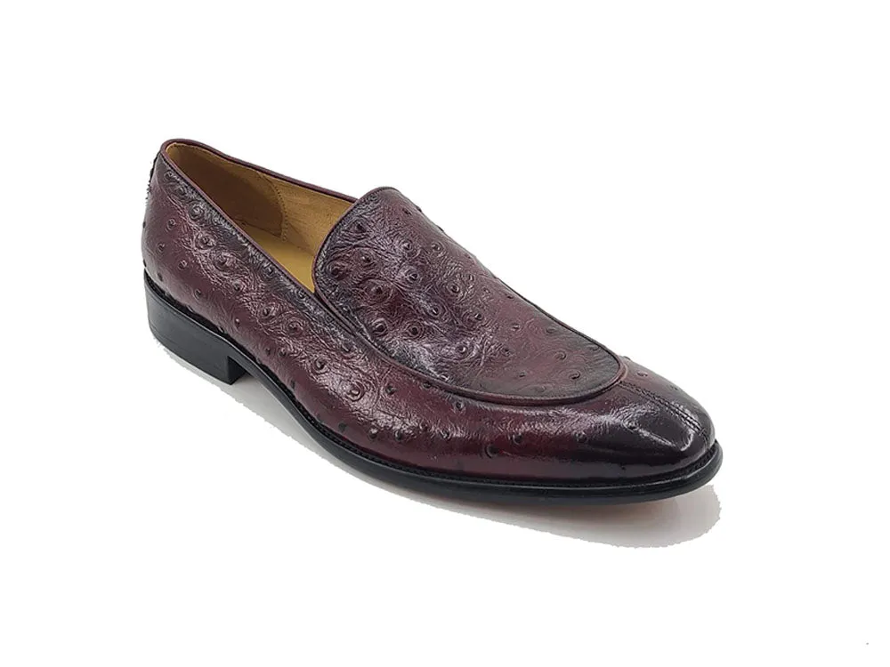 Ostrich Embossed Calfskin Slip-on Loafer