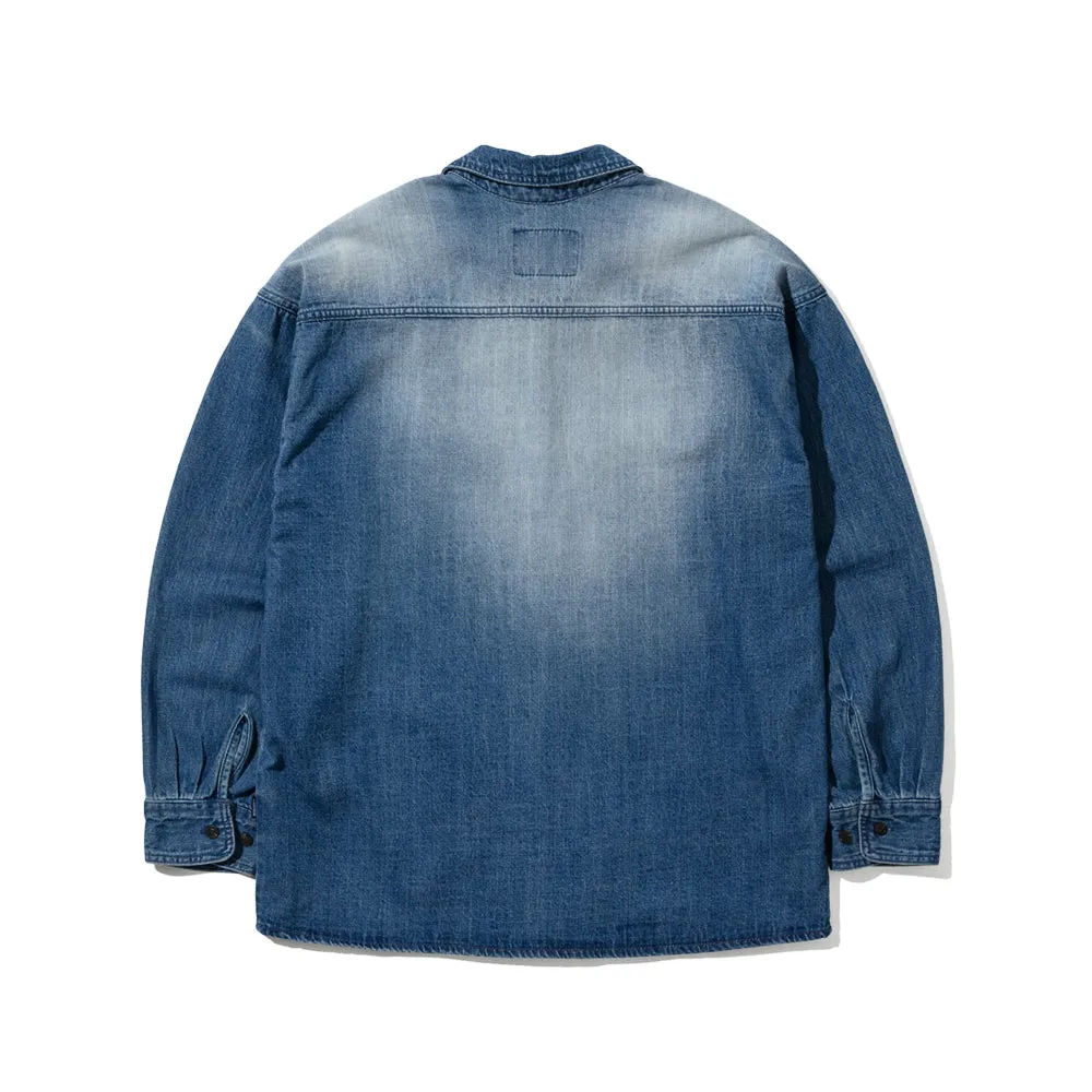 OVER FIT DENIM SHIRTS BRUSH BLUE