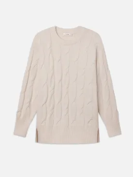 Oversized Cable Knit Sweater -- Cream