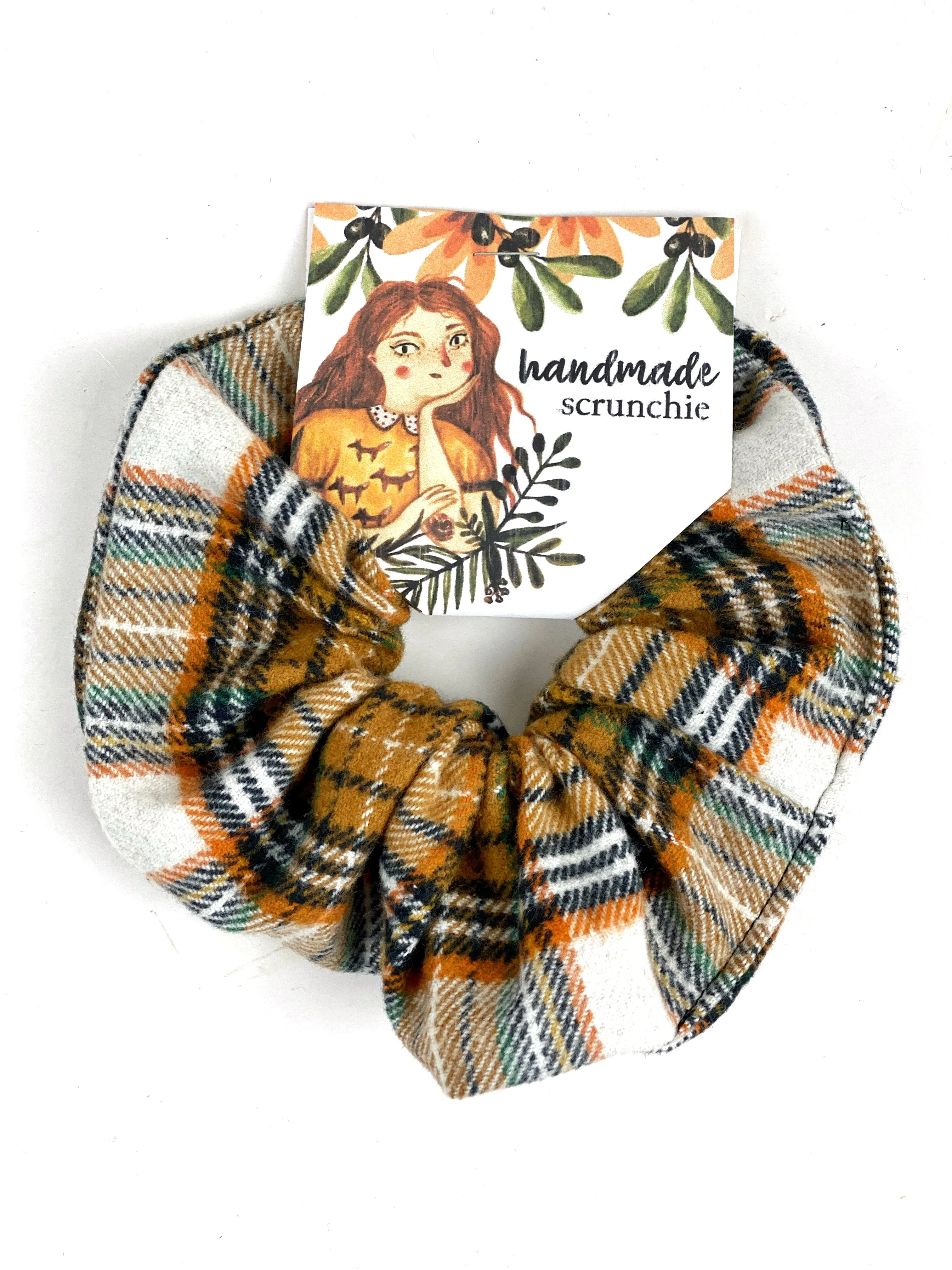 Oversized Extra Large Hair Scrunchie 100% Cotton Flannel, Plaid Flannel Fabric Scrunchies, Ponytail Holder, Handmade Scrunchie