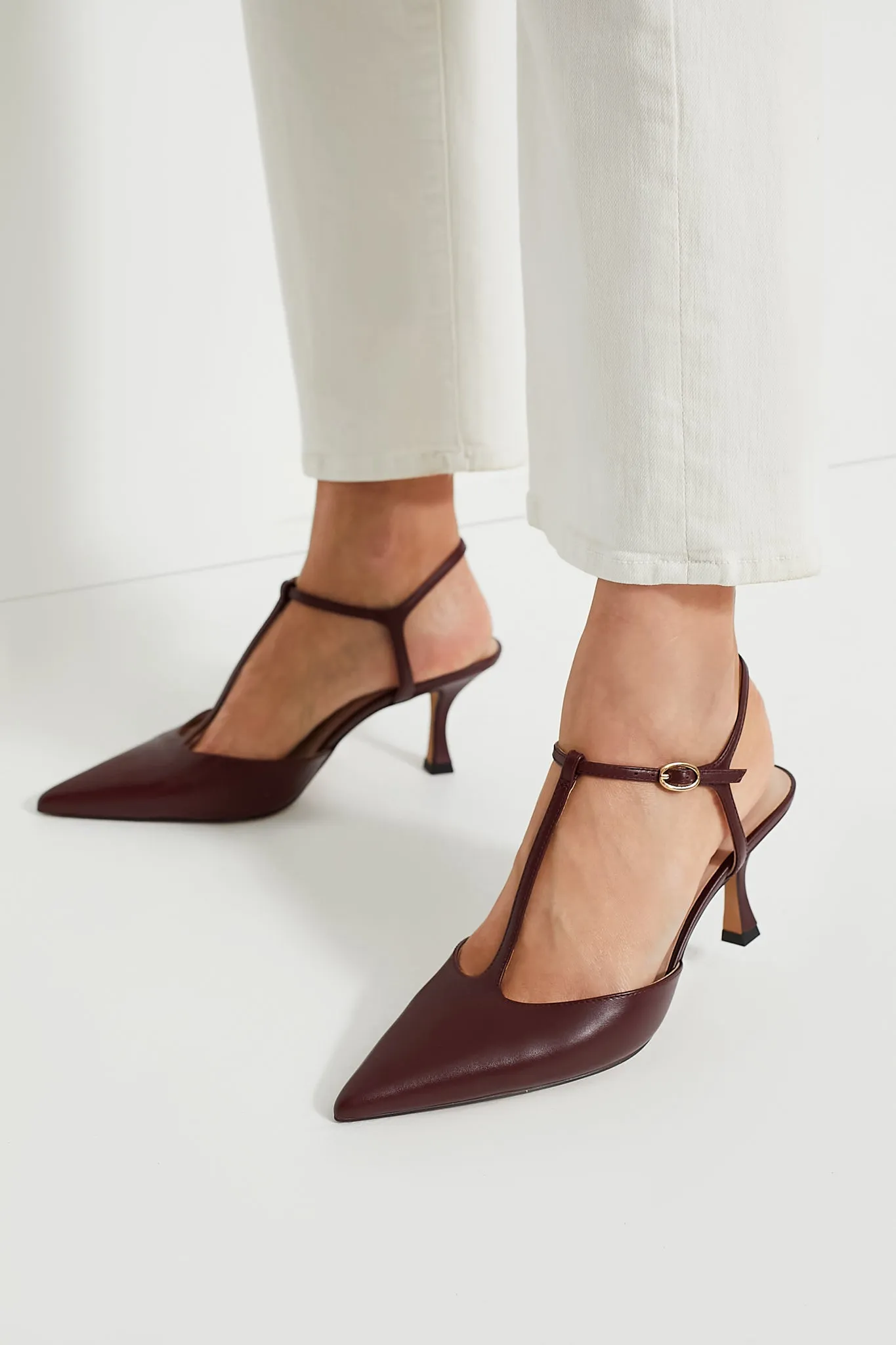 Oxblood Leather Margot Heels