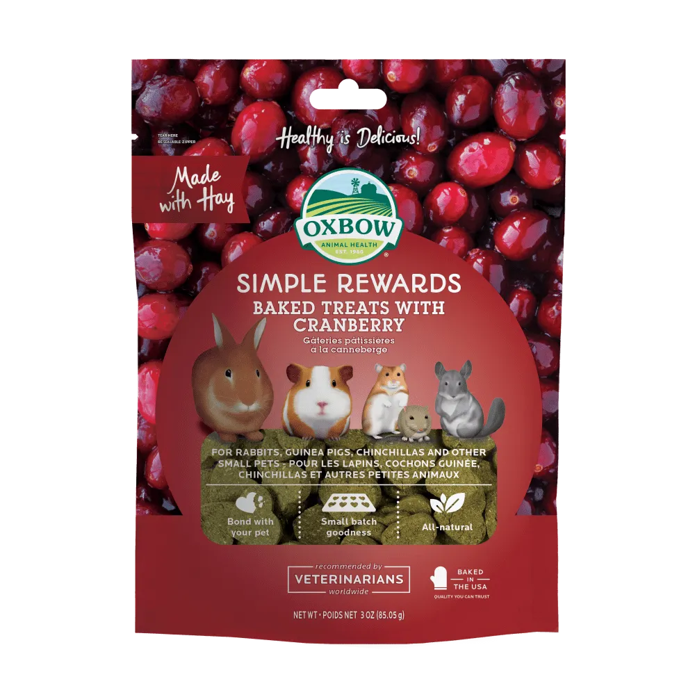 Oxbow Simple Rewards Baked Treats - Cranberry