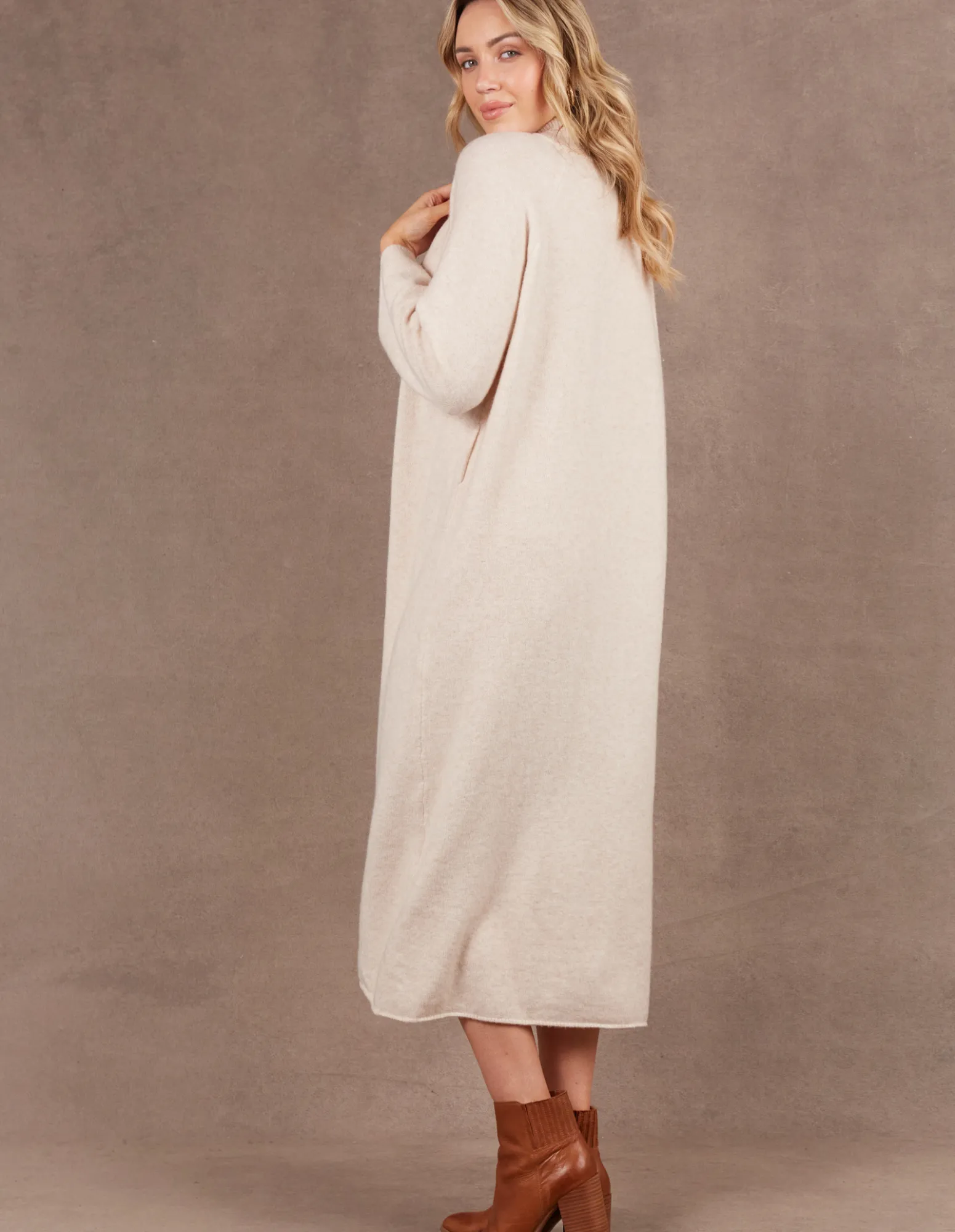 Paarl Tie Knit Dress - Oat - Eb & Ive