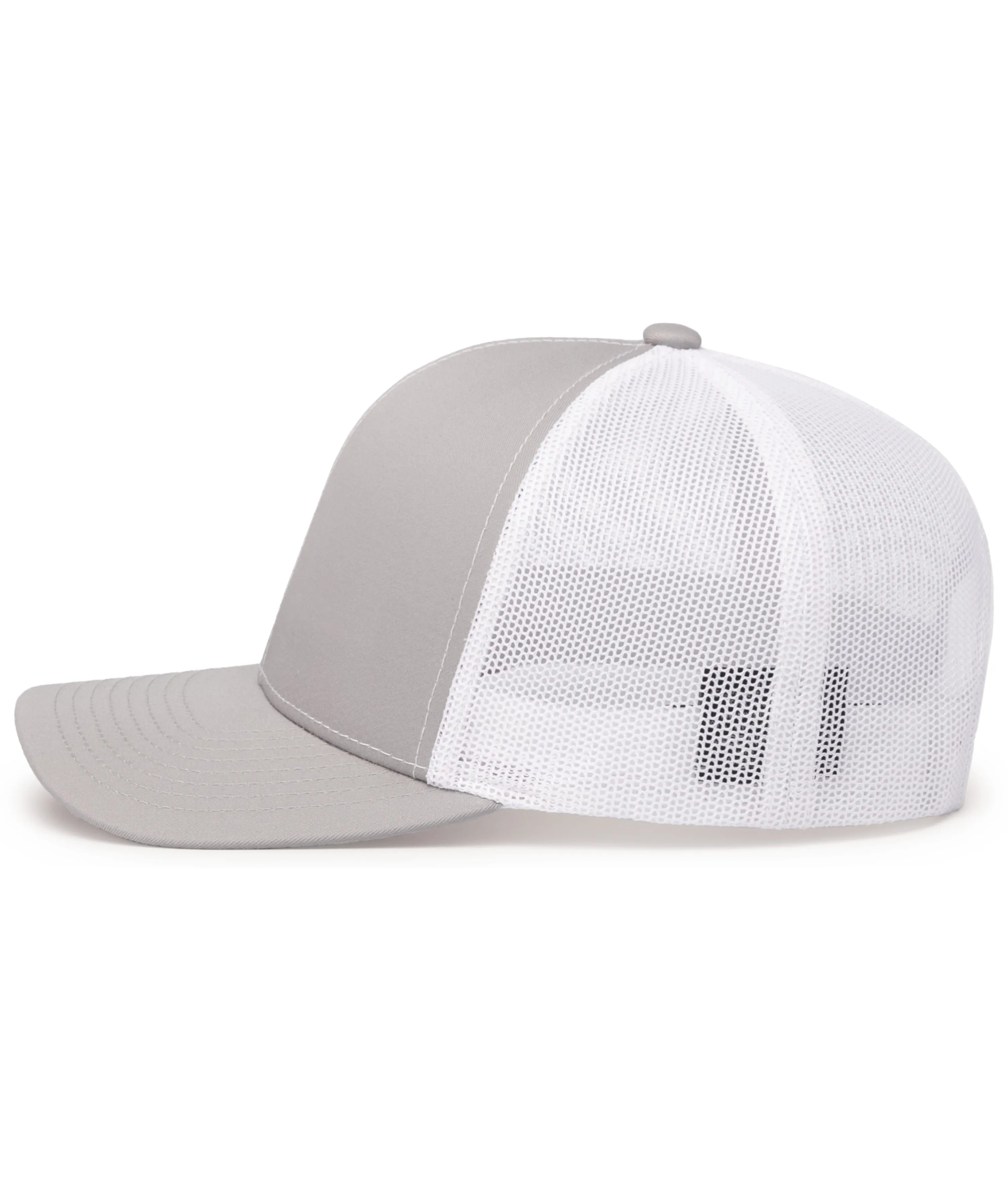 Pacific Headwear Trucker Snapback Cap - Silver/White/Silver