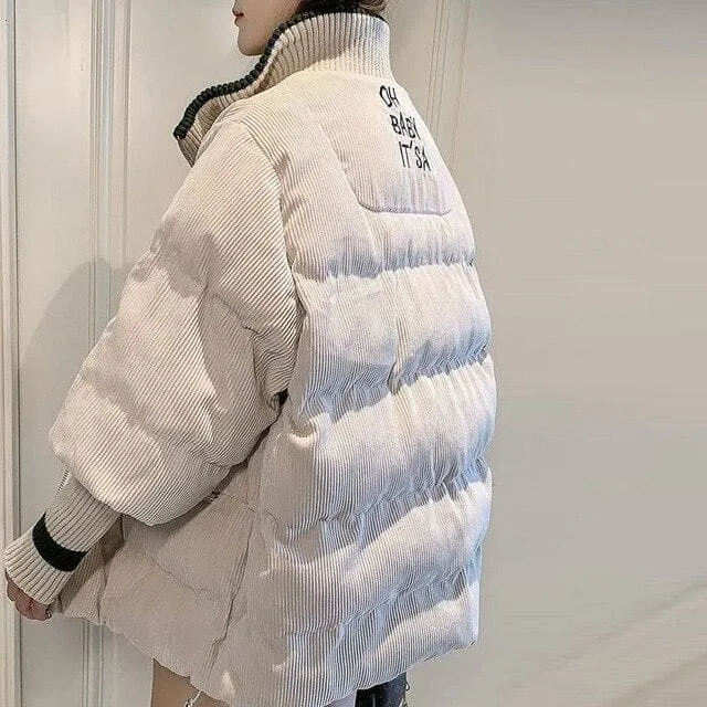 Padded Jacket "OH BABY IT'S A" with Sleeve Details