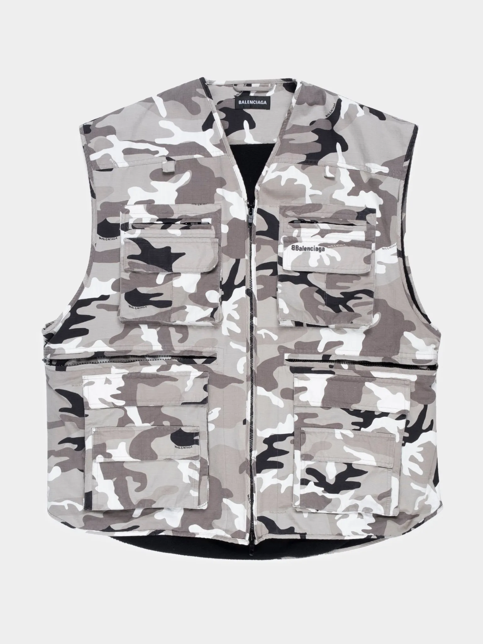 Padded Snow Camo Cargo Vest