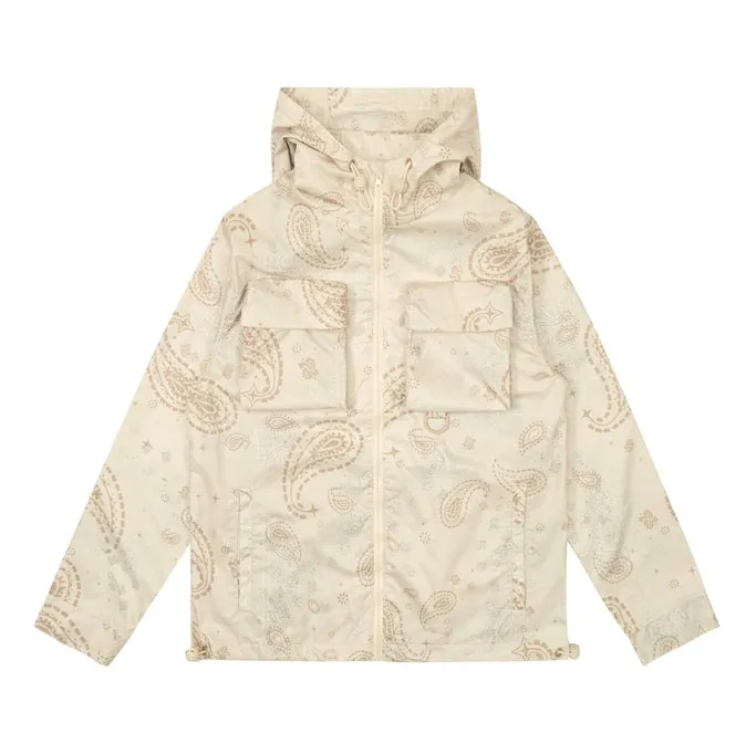 Paisley Full Zip Windbreaker Jacket - Latte