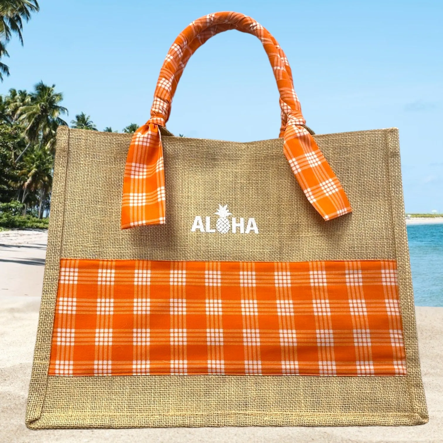 Palaka & Burlap Tote Bag （L）