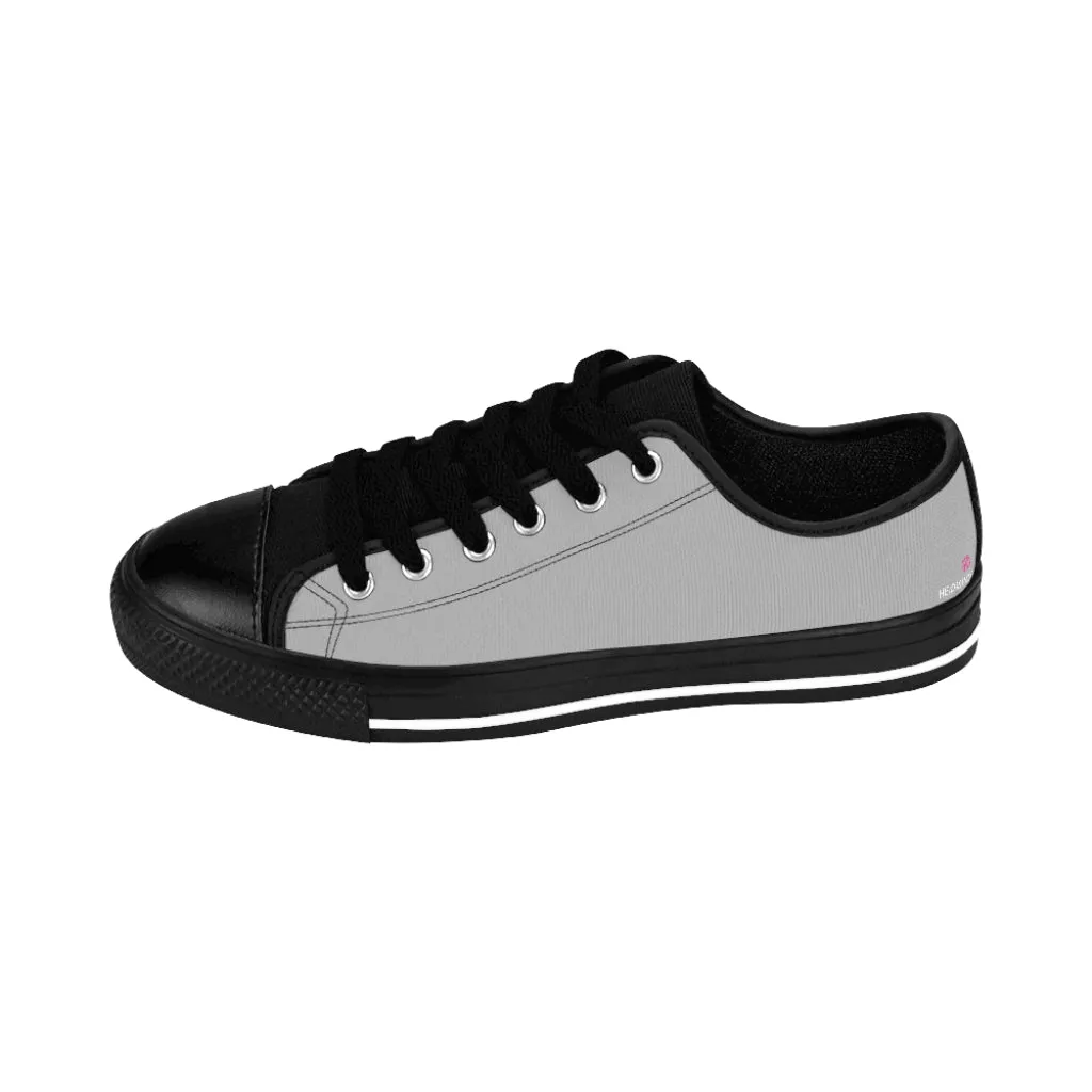 Pale Gray Color Women's Sneakers, Lightweight Low Tops Fashion Tennis Running Shoes For Women