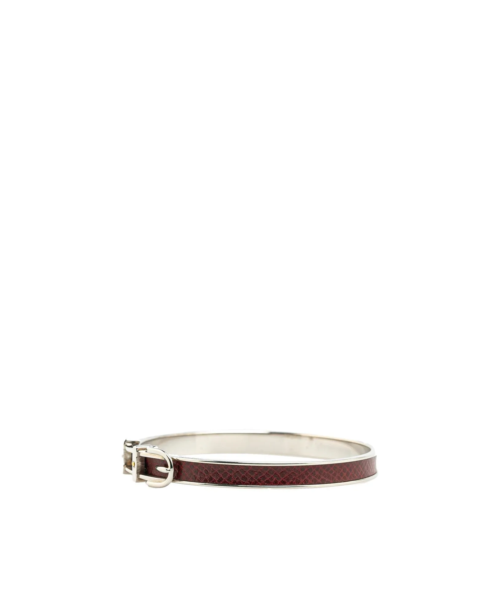 Palladium Plated Leather Belt Buckle Bangle Bracelet