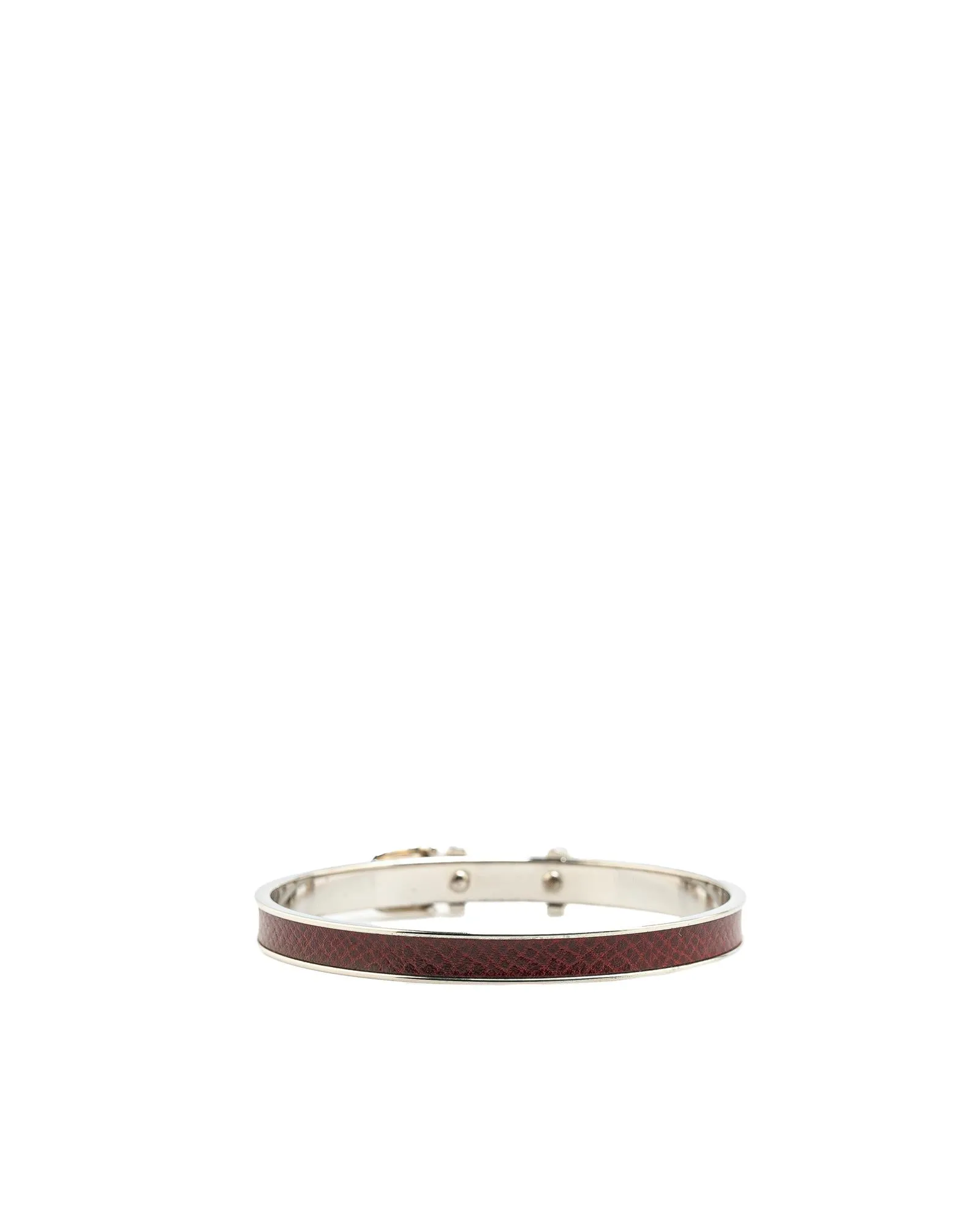 Palladium Plated Leather Belt Buckle Bangle Bracelet