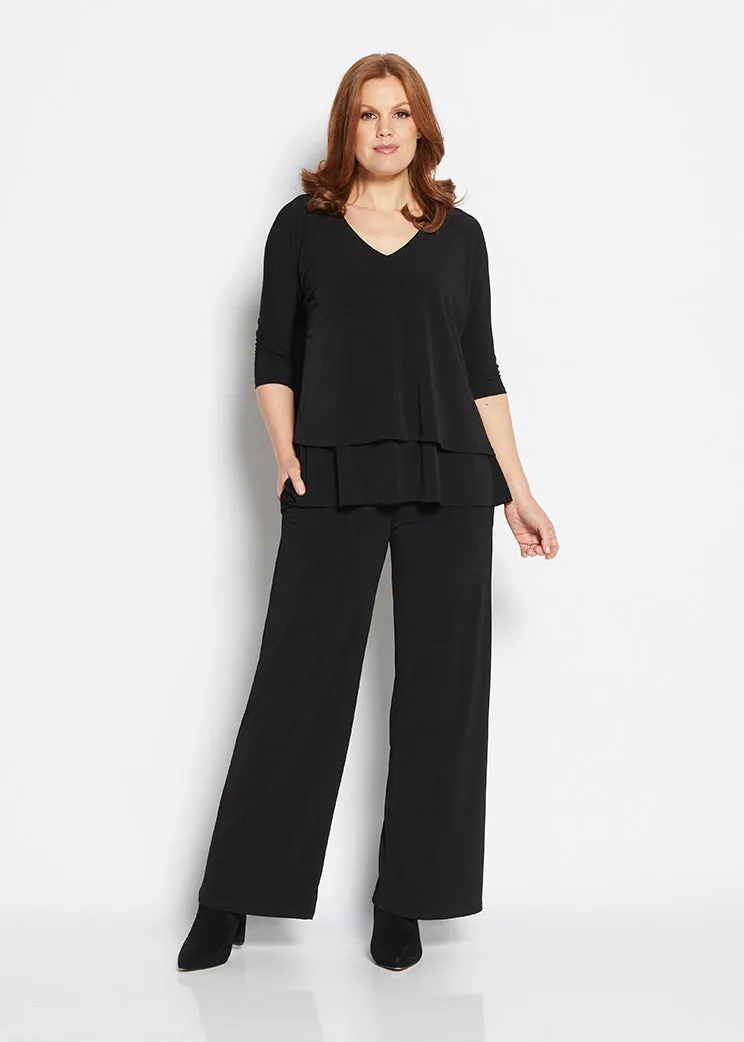 Paltrow jersey wide leg pant in Black