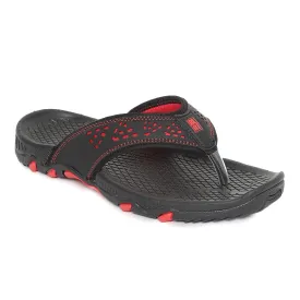 Paragon Black and Red Ultra-Durable Everyday Flip Flops for Men