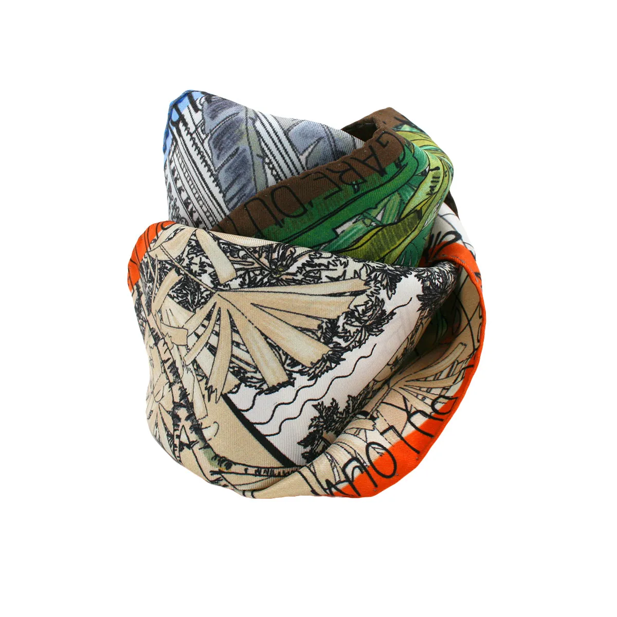 Paris multicolor silk scarf 90