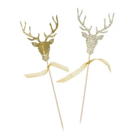 Party Porcelain Gold Stag Picks