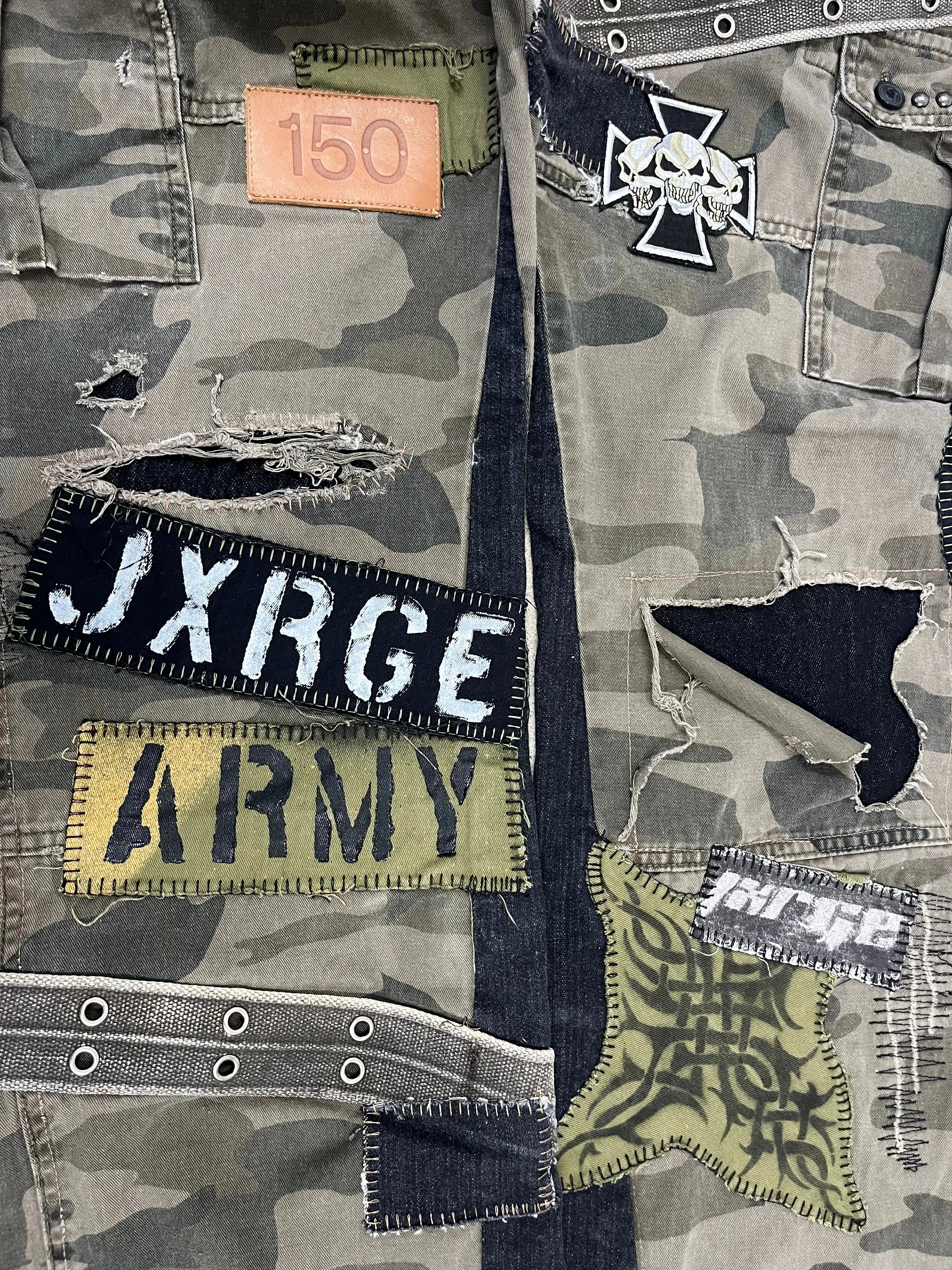 Patchwork Camo Cargos- 36