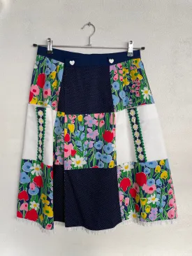 Patchwork Reversible Wrap Skirt