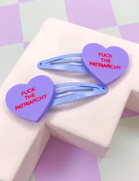 PATRIARCHY GENTLE REMINDER HAIR CLIPS - PURPLE