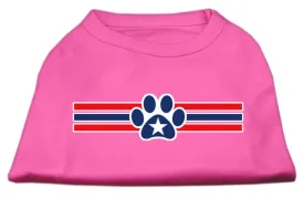 Patriotic Star Paw Screen Print Shirts Bright Pink XL (16)