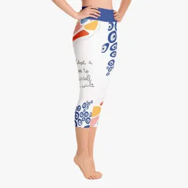 Patterned Capris "Eyes On Me" White/Blue