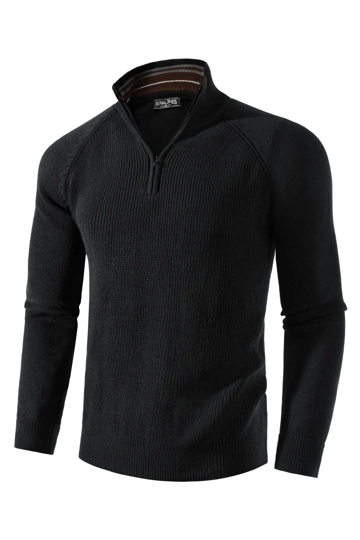 Paul Jones Men's Quarter Zip Sweater Casual Mock Neck Pullover Slim Fit Knit Polo Sweater