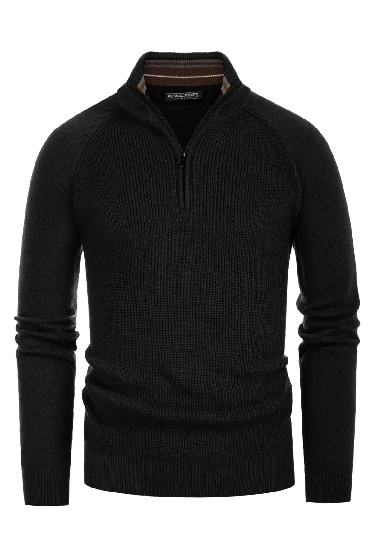 Paul Jones Men's Quarter Zip Sweater Casual Mock Neck Pullover Slim Fit Knit Polo Sweater