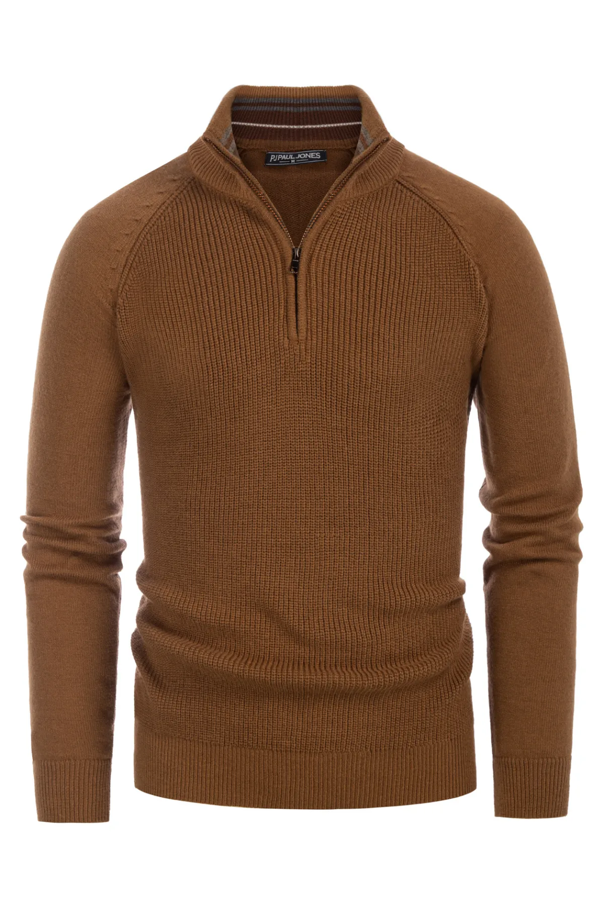 Paul Jones Men's Quarter Zip Sweater Casual Mock Neck Pullover Slim Fit Knit Polo Sweater