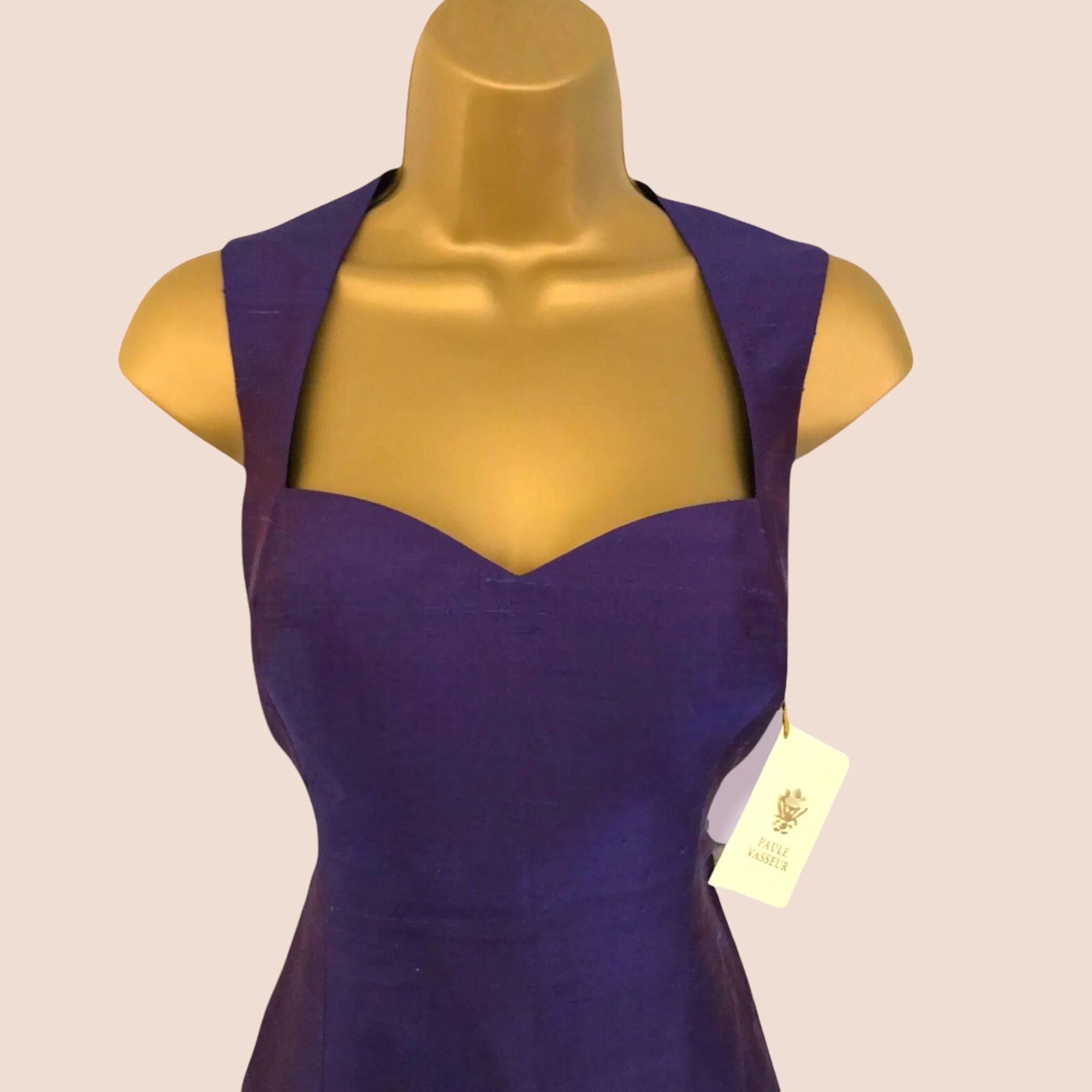 Paule Vasseur Purple Silk Special Occasion Outfit UK 10 US 6 EU 38